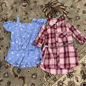 Little jass,girl Pink and Purple Plaid Button Down Shirt size 6